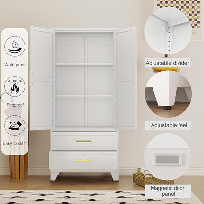 erosoei 71" H Metal Pantry Storage Cabinet, Office File Cabinets - Image 6