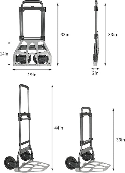 Leeyoung Folding Hand Truck and Dolly, 264 Lb Capacity Heavy-Duty Luggage - Image 3