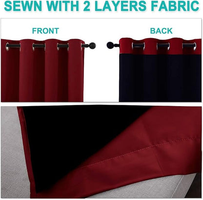 NICETOWN 100% Blackout Short Curtains - Image 5
