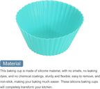 uxcell 36Pcs Silicone Cupcake Liners, Non-Stick Baking Cups, for Cooking Eggs, Baking Muffins and Make a Cake(Mint Green)