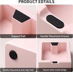 Bincoo Square Espresso knock Box 16cm /6.3 Inch Barista Style Coffee Knock Box for Grounds with Anti-Slip Base, Multi-functional Sturdy Espresso Dump Bin for Home/Office. (pink)