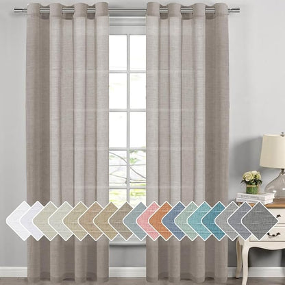 H.VERSAILTEX Linen Curtains Flax Linen Blended Curtain Panels by HVERSAILTEX