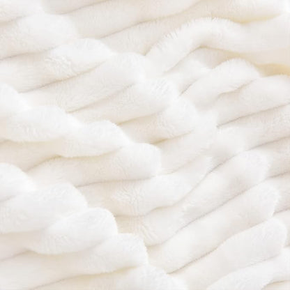 BEDELITE Ribbed Jacquard Off White Blankets Queen Size - Image 6
