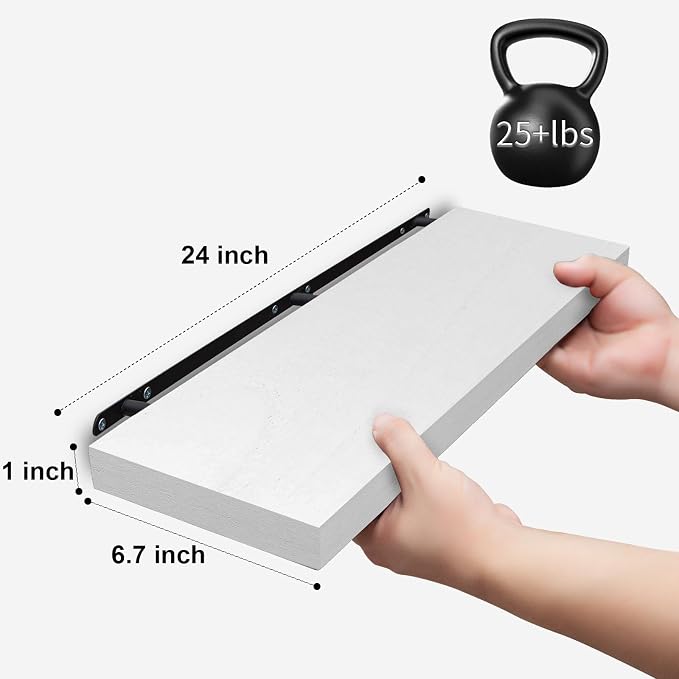 SAUMONIERES 24 Inch Floating Wall Shelves - Image 3