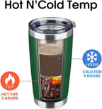 20oz Tumbler Bulk Stainless Steel Vacuum Insulated Tumblers with Lid Double Wall Travel Mug, Powder Coated Coffee Cup, Suitable for Ice Drinks and Hot Beverage (Dark green 6pack)