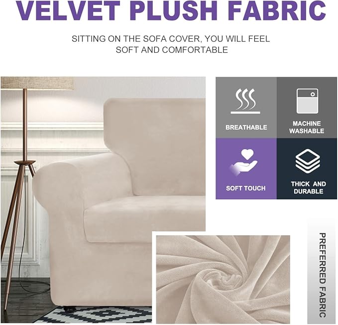 ZNSAYOTX Luxury Velvet Chair Slipcovers - Image 3