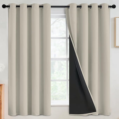 SimpleHome Stone 100% Blackout Curtains Room Darkening Living Room 63 Inch | by SimpleHome