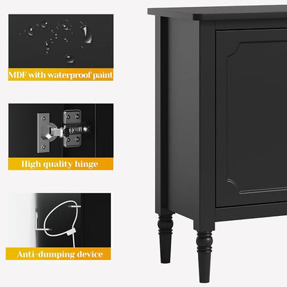 FansaFurn 3-Door Cabinet with Adjustable Shelves, Accent Sideboard with Turned - Image 8