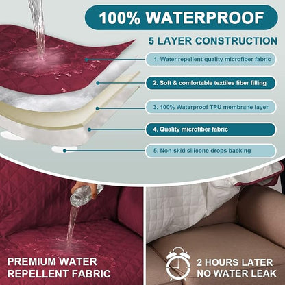 Turquoize 100% Waterproof Couch Cover Sofa Covers Washable Couch Covers - Image 3