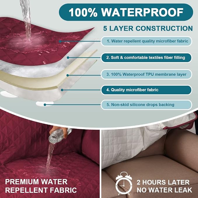 Turquoize 100% Waterproof Couch Cover Sofa Covers - Image 3
