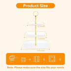 Hoedia 3 Tier Cupcake Stand Tower, Plastic White Cup Cake Holder for Dessert stands, Tiered Serving Tray for Tea Party, Birthday Party, Wedding Decor and Baby Shower(Square)