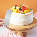 2Pcs Stainless Steel Cake Scraper - 8.6 Inch Double Sided Patterned Edge Stripe Smoother Scraper, Cake Smoother for Icing Mousse Butter Cream, Cake Decorating Comb Measuring Tool