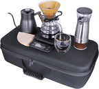 SOTECH Electric Coffee Maker Set with Electric Grinder Glass Dripper Server Steel Kettle Filter Paper Travel Bag for Outdoor Travel BBQ Picnic