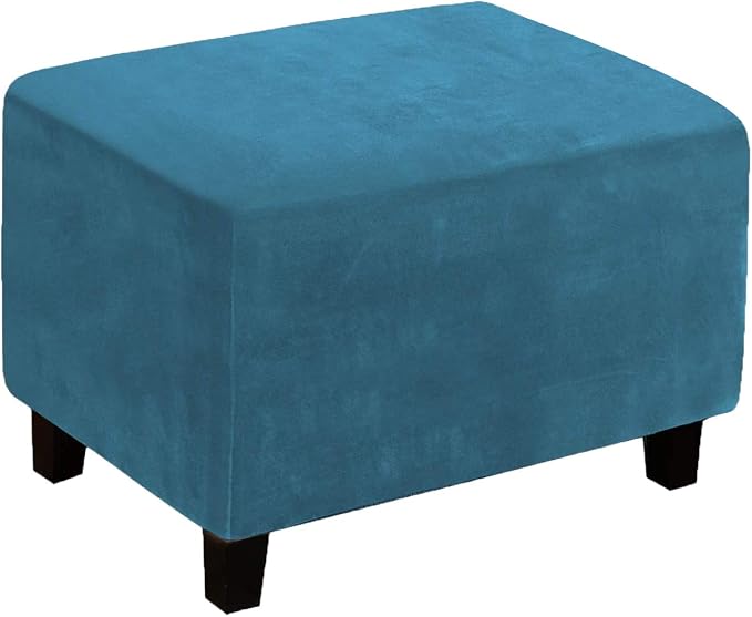 Ottoman Cover, Stretch Rectangle Velvet Ottoman Slipcovers of Foot Stool by LiveGo