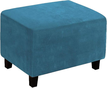 LiveGo Velvet Stretch Ottoman Cover, Removable Footstool Protector, Rectangle by LiveGo