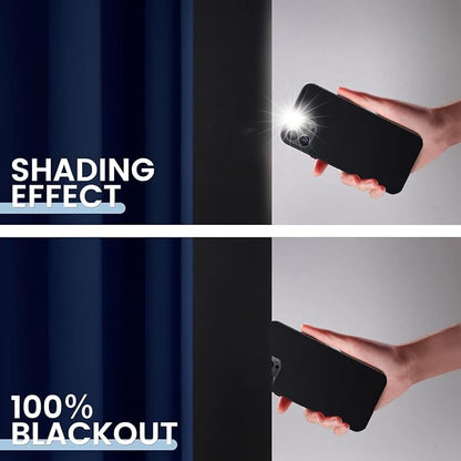 SimpleHome Navy Blue 100% Blackout Curtains Room Darkening Living Room 84 | - Image 4