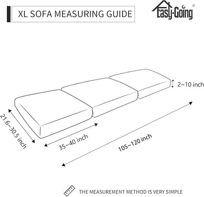 Easy-Going Stretch 3 Pieces Oversized Couch Cushion Cover - Image 3