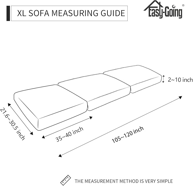 Easy-Going Stretch 3 Pieces Oversized Couch Cushion Cover - Image 3