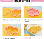8 Pcs Dinosaur Cookie Cutters Set, 3D Dinosaur Style Baking Molds with Plunger Stampers, Cookie Cutter for Baking, Fondant, Cheese, and Pastries(K8)