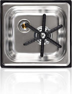 Coffee Armada Glass and Pitcher Rinser – Stainless Steel – High Pressure Auto Jet Washer Press – Essential item for Professional Coffee Shops and Bars 7.3” x 6.9” x 4.5”
