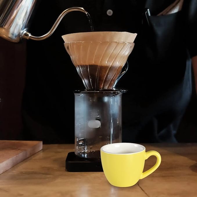 homEdge Mini Procelain Espresso Cup, 3 Ounces / 90 ml Tiny Coffee Mugs Demitasse for Espresso, Tea- Yellow
