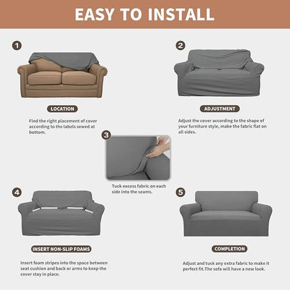 Easy-Going 100% Waterproof Couch Cover, 3 Cushion Oversized Sofa Cover | - Image 5