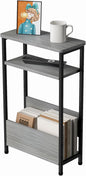 THUMEYE 7.1" Narrow Side Table for Small Spaces, 3 Tier Small End Table by THUMEYE
