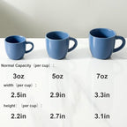 Hasense Espresso Cups Set of 4 Perfect for Demitasse, Cappuccino, Tea Bag and Juice, 5 Ounce Ceramic Stackable Mini Coffee Mugs Suit for Espresso Machine and Coffee Maker, Blue