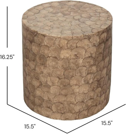 East at Main Capiz Shell Side Table – Tea Brown Accent Table, Small Decorative - Image 2