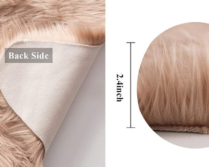 MIULEE Fluffy Area Rug 2x3 ft Faux Fur Sheepskin Rug - Image 2