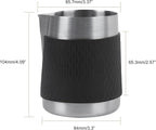 IKAPE Espresso Milk Pitcher, 15.04/450ml Milk Frothing Jug without Handle, Espresso Steaming Pitcher with Sharp Spout for Espresso Barista Tool(silver)