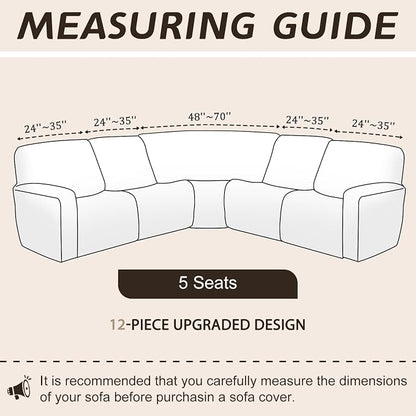 Arfntevss Sectional Recliner Couch Covers Velvet Corner Sectional Sofa Cover - Image 2