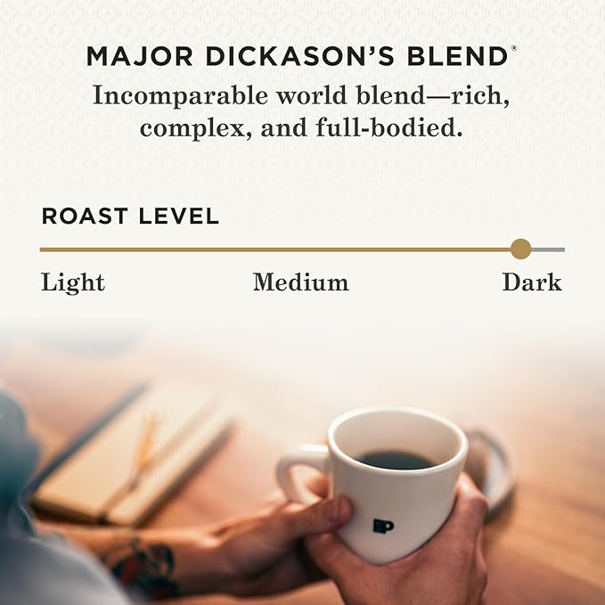 Peet's Coffee, Dark Roast Single Serve Coffee Pods - Major Dickason's Blend 48 Count (1 Box of 48 Pods)
