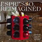 Espresso Coffee Pod Holder & Organizer | Espresso Capsule Kitchen Display Carousel | Holds 18 Pods | Made in USA (Silver)