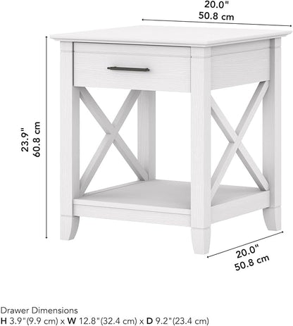 Bush Home End Table with Drawer, Nightstand with Storage, Living Room and - Image 3