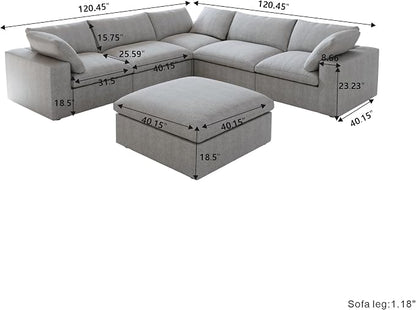 Cloud Modular Sectional Sofa Couch, Oversized Couch 6 Seater - Image 2
