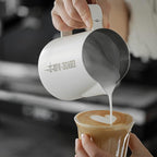 MHW-3BOMBER Milk Frothing Pitcher, 16oz/450ml Milk Frother Cup for Barista, SUS304 Stainless Steel Espresso Steaming Pitchers for Latte Art/Cappuccino/Coffee/Milk, P3028W-OS