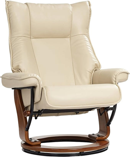 Benchmaster Morgan Stucco Swivel Faux Leather Recliner - Image 9