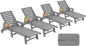 Patio Chaise Lounge Chair Set of 4, Oversize Lounge Chairs by Serique