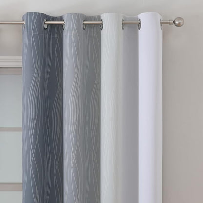 Gray and Greyish White Ombre Blackout Curtains - Image 3