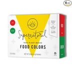 Supernatural Plant-Based Food Coloring - Red & Green Natural Food Dye Powders, Hyper-Concentrated, Vegan, No Artificial Dyes for Holiday Baking (4 Packets)