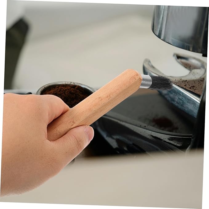 ARTIBETTER 2pcs Espresso Machine Cleaning Brush Natural Bristle Coffee Brush for Efficient Cleaning of Espresso Machines and Grinders Ergonomic Handle Essential Tool for Coffee