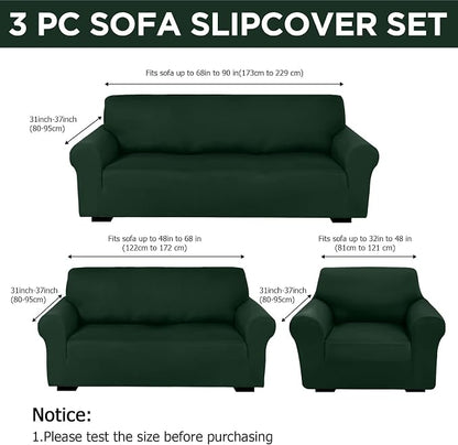 Peryiter 3 Pcs Couch and Loveseat Covers Set Sofa Cover - Image 2