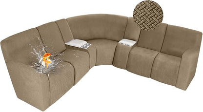 ALIECOM 100% Waterproof Recliner Sectional Couch Covers L Shape Stretch Corner by ALIECOM