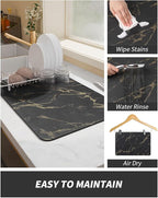 AMOAMI Coffee Mat Hide Stain Rubber Backed Absorbent Dish Drying Mat for Kitchen Counter - Fits Under Coffee Maker or Machine