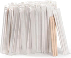 1000pcs Individually Wrapped Coffee Stirrers Wood - 5.5" Coffee Stir Sticks, Round End Disposable coffee stirrer, For Coffee, Cocktail and Hot Drinks