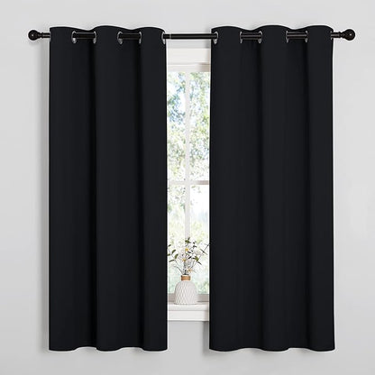 NICETOWN Halloween Pitch Black Solid Thermal Insulated Grommet Blackout - Image 2