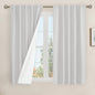 Light Grey 100% Blackout Short Linen Curtains 48 Inch Length 2 Panels | Thermal by LAMIT
