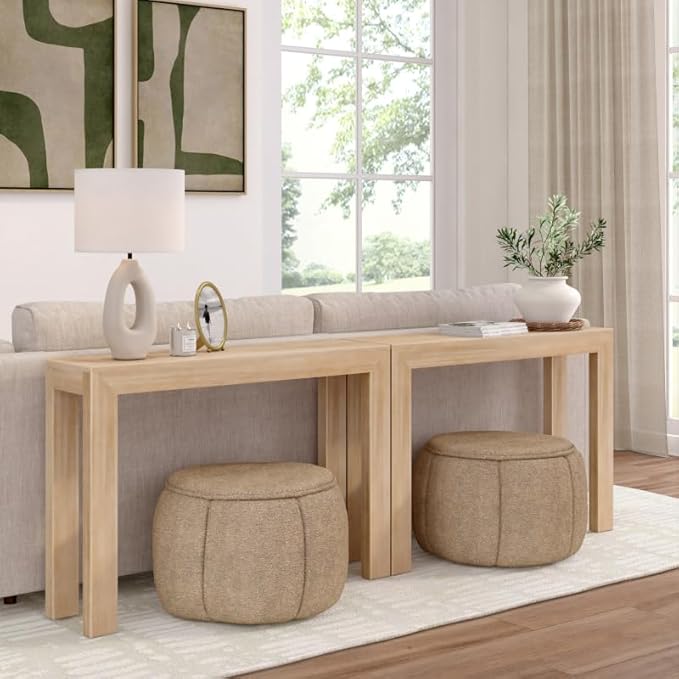 Plank+Beam Modern Solid Wood Console Table, 46 Inch, Sofa Table, Narrow - Image 6