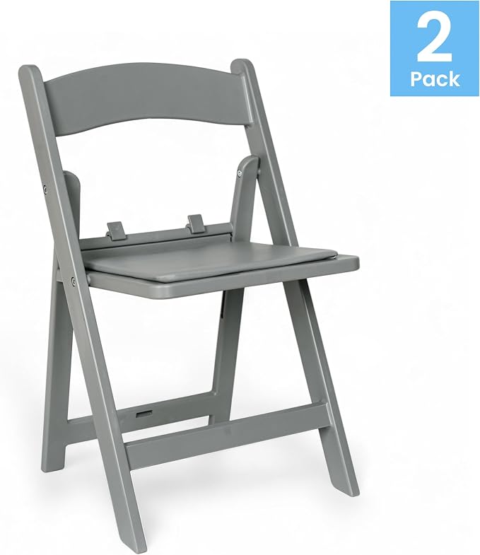 Flash Furniture Hercules Set of 2 Kids Gray Resin Folding Chairs - Image 5